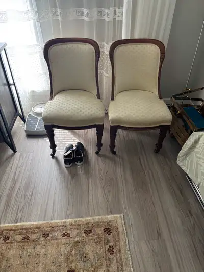 Antique Early 1900s Victorian Parlour Chairs – Solid Wood , View more
