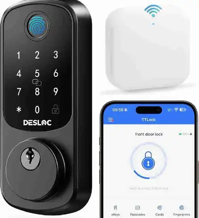 DESLOC Smart Lock B200 WiFi Version, Fingerprint Keyless Entry D, View more