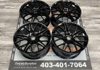 19" TSR11 Flow Form Gloss Black Wheels 5x114.3