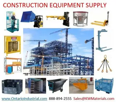 CONSTRUCTION EQUIP. SKIPS, BINS, HOPPERS, JIB BOOMS, SKID LIFTS., View more