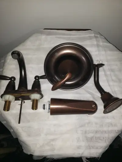 This is a brand new never installed moen set. Includes all shower and tub pieces ....tub spout, valv...