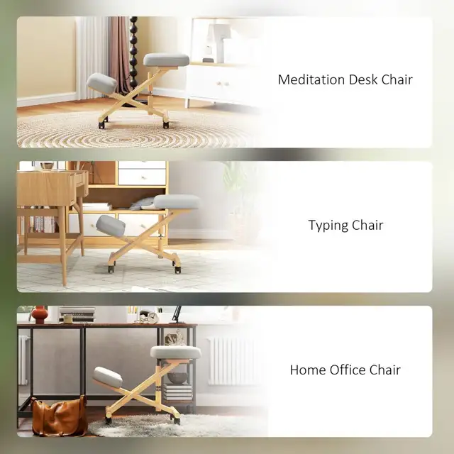 HOMCOM Ergonomic Kneeling Chair with Rubberwood Frame in Chairs & Recliners in Markham / York Region - Image 10