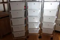 5-Drawer Chrome Metal And Plastic Rolling Shelf Carts