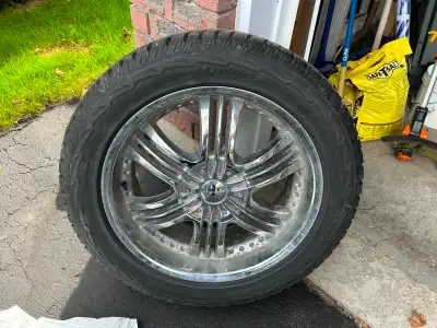 20"snow tires on Mazzi rims. fits bolt patterns 5 and 5>1/2" came off of my wife's 2021 Jeep Grand C...