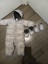 Baby Gap grey puffer snowsuit 18 - 24 months