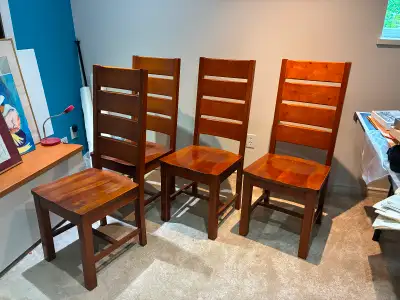4x Wooden Chairs, View more