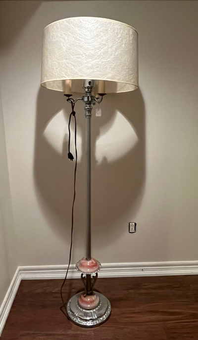 1930s Art Deco Chrome Standing Lamp / Torchiere, View more