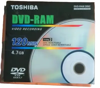 have one toshiba 4.7gb dvd ram disc, usable up to 100,000 times, should be enough for one lifetime....