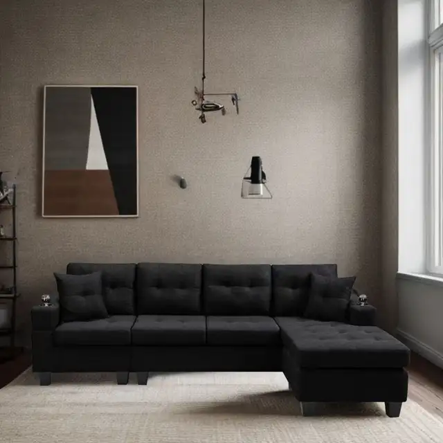 Urgent Sale Luxe Comfort Cup Holder Sectional Sofa Relaxation in Couches & Futons in Kingston - Image 3