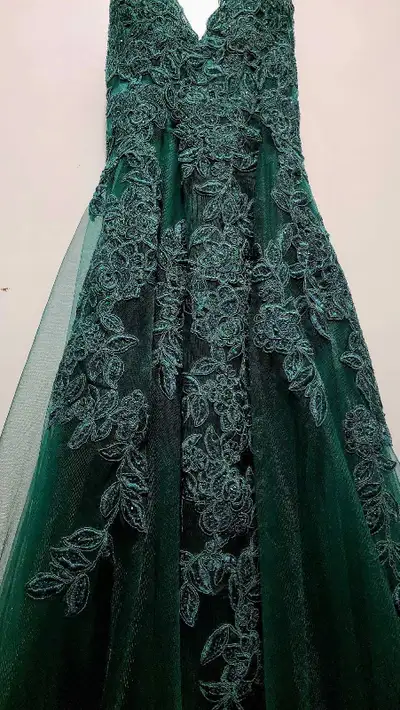 Stunning Emerald Green Amelia Couture Gown, View more