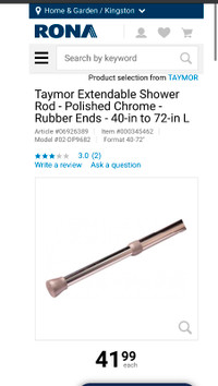 Taymor Shower curtain Rod (40”-72”)Brand new