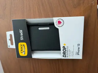 Otterbox Strada leather folio for iPhone 13 black in colour