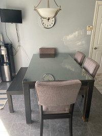 Table, chairs and bench set for sale