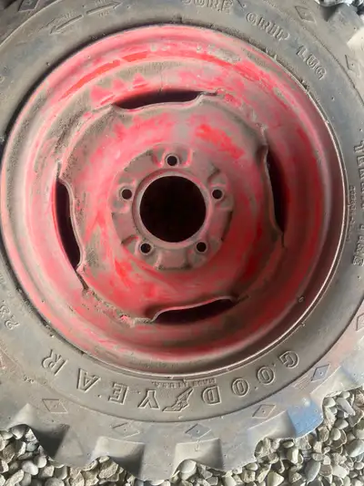 (2) 23x8.50-12 Skid Steer tires and rims asking 50.00