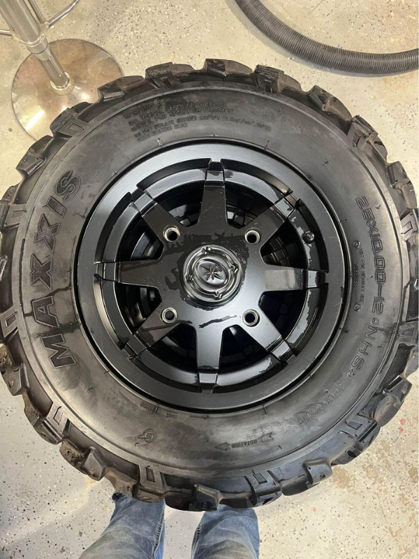 ATV TIRES WITH RIMS. Like New Condition! Size in Description in ATV Parts, Trailers & Accessories in Yarmouth - Image 2