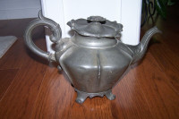 17th C 1880 Shaw and Fisher Pewter Teapot REDUCED