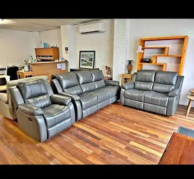 3piece recliner sofa sets best quality leather free home deliver, View more