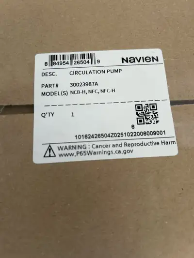 Navien Circulation Pump New In Box, View more