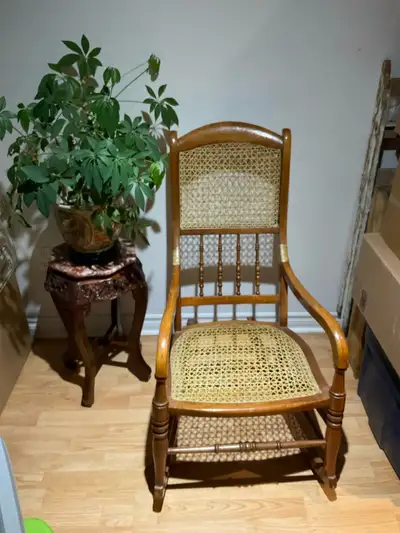 Antique Rocking Chair, Cane seat and back.  Excellent condition, View more