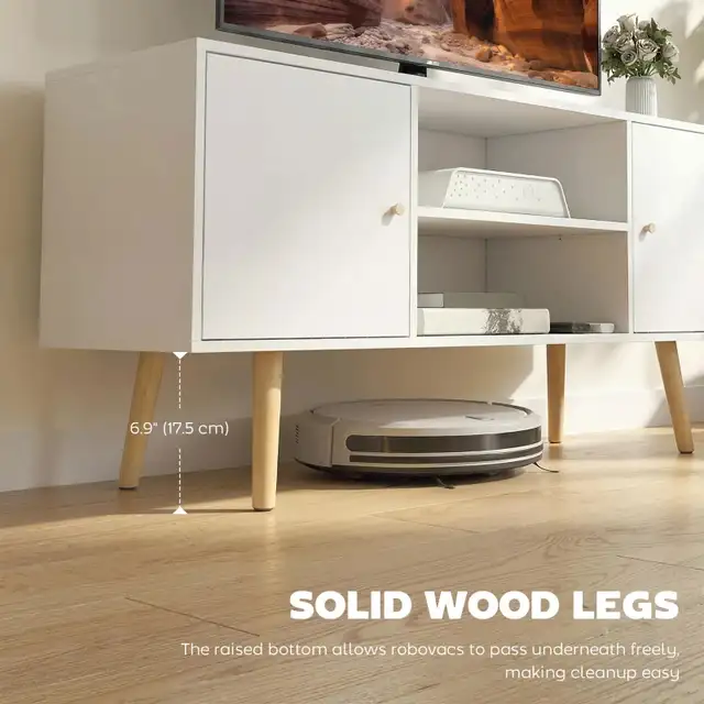 White TV Stand with 2 doors TV Cabinet for TVs up to 55" in Bookcases & Shelving Units in Markham / York Region - Image 6
