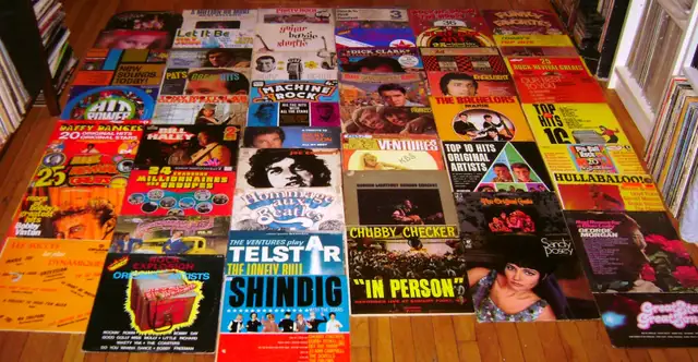 Lot of 60 Rock and Pop Vinyl Records from the 1950s and 1960s