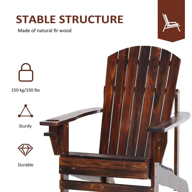 Classic Adirondack Chair Muskoka Chair, Garden Deck Chair with in Patio & Garden Furniture in Markham / York Region - Image 6