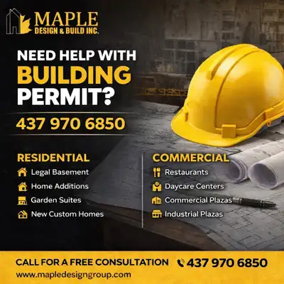 Drawings and Building Permit for Legal basement, house extension, sunroom, laneway suite, commercial...