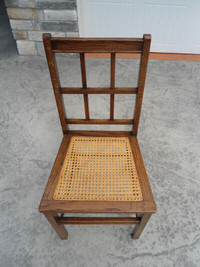 Antique Oak & Rattan Chair