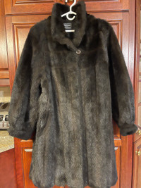 Faux mink coat - medium / large 