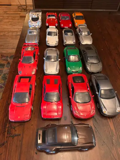 Small 1;18 Diecast Car Collection for sale. Note that all cars were displayed out of boxes. No boxes...