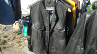 motorcycle leather vest size large