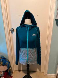 ROOTS KIDS TURQUOISE GREY HOODED LIGHT JACKET