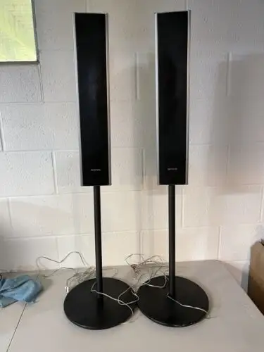 2 SONY Home Theater Speakers Model SS-TS83 2 LG Speakers o They are height adjustable on the stand o...