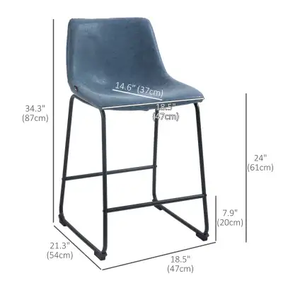 Counter Height Bar Stool, Vintage PU Leather Bar Chair, View more