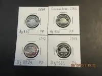 Collection of Silver Proof 5 cent coins