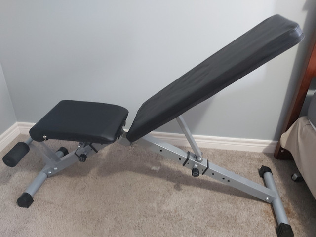 Weight Set + Stand & Bench  ( never used ) in Exercise Equipment in Kitchener / Waterloo