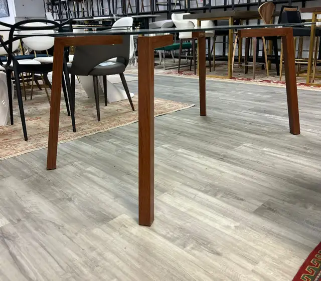 Glass Dining Table | Walnut Legs | NOW ON LOW PRICE! in Dining Tables & Sets in City of Toronto - Image 5