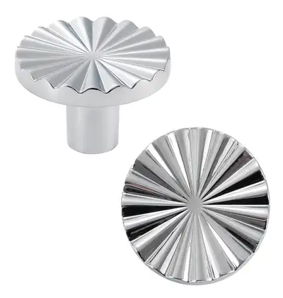 Lot de 24 boutons chromés neufs, style vintage et élégant, facile à installer (trou unique). Idéal p...
