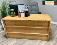 Pine desk and pine bookcase