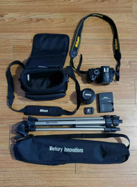 Nikon D3200 Camera w/case and Tripod