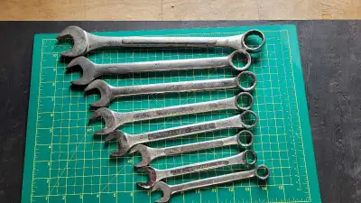 8 wrenches total. 1 1/16 Brico 15/16 WF 7/8 WF 13/16 3/4 Craftsman 11/16 5/8 Westward 9/16 WF
