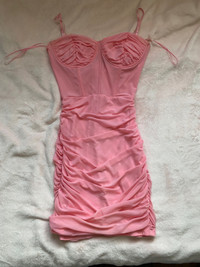 Blue blush, pink corset dress !!