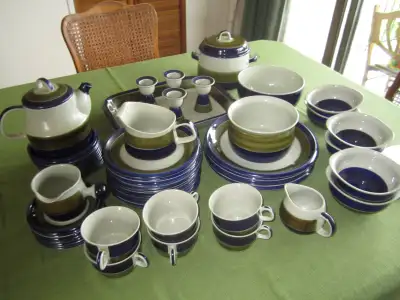 Vintage Swedish Rörstrand “Elisabeth”dinnerware for six plus serving dishes. In perfect condition. F...