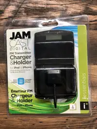 iessential jam cast digital fm transmitter charge holder iphone