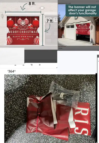 7' x 8'  Merry Christmas  Happy New Year Single Car garage door, View more