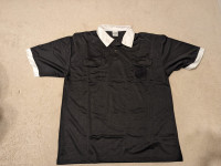 Browns XL Short Sleeve Soccer Referee Jersey - Black/White