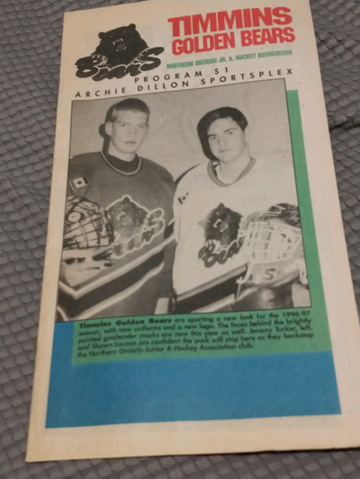 Rare 1996-1997 Timmins Golden Bears NOJHL season program, View more