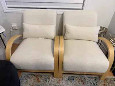 MODERN BOUCLÉ ACCENT CHAIRS  2 CHAIRS ONLY $299 , View more