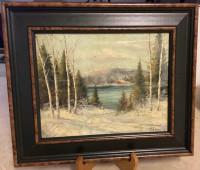    Canadian Impressionist Artist E. Francis Oil Painting c1950