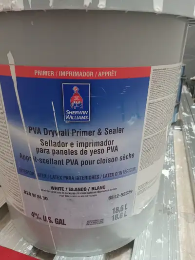 I have about one third of a 5 gal container of Sherwin Williams drywall primer/sealer left over from...